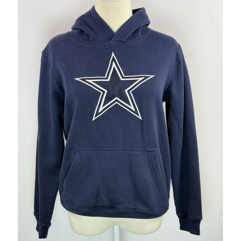 NFL Dallas Cowboys Embroidered Pullover Hoodie Youth Large 14-16 Navy Blue